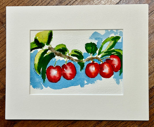 Cherries - Original Watercolor by Kit Miracle
