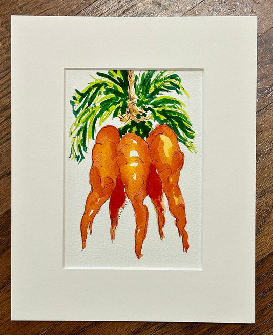 Carrots - Original Watercolor by Kit Miracle
