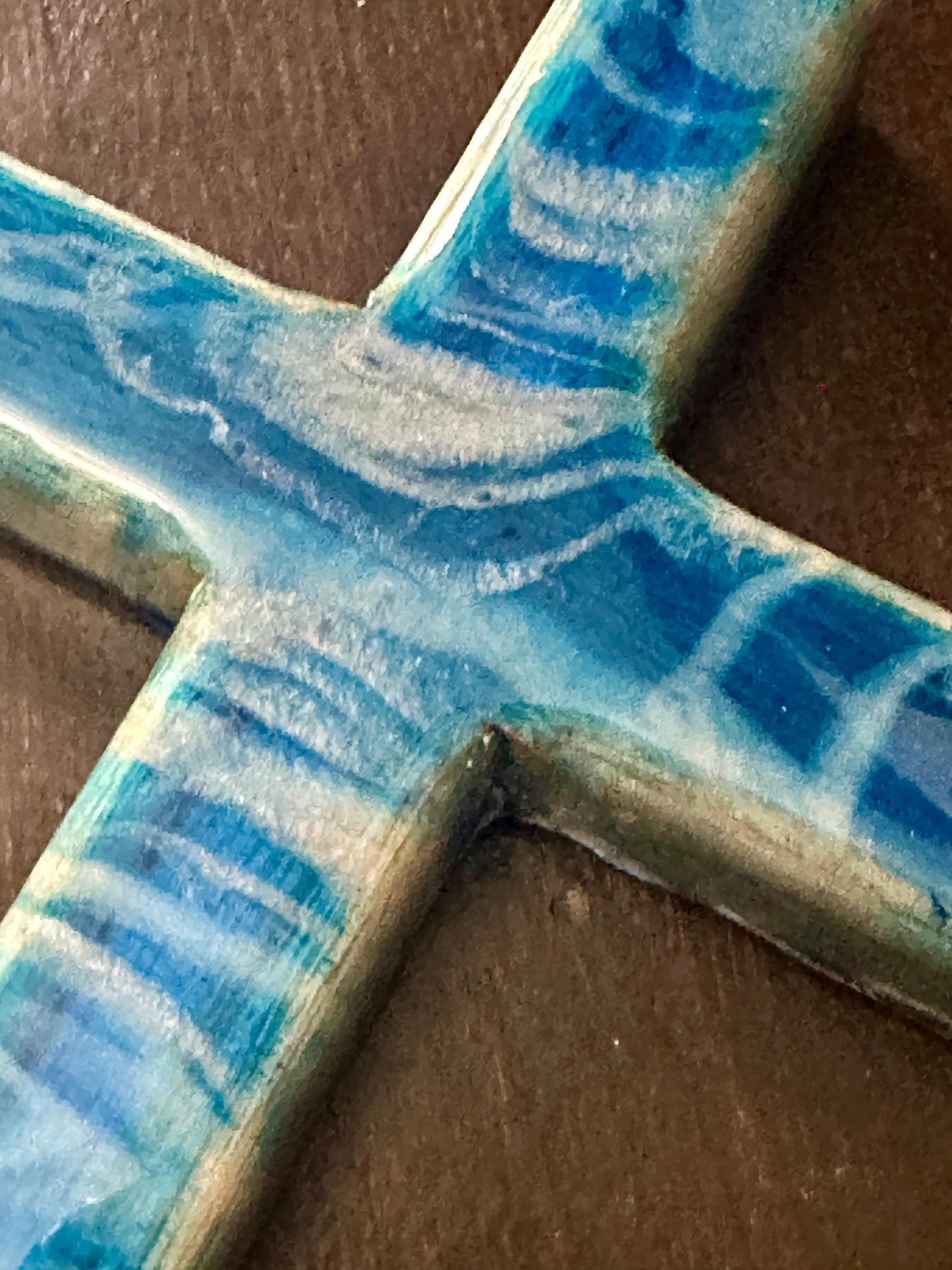 Blue Resin Cross - Ideal Gift for Baptism or First Communion by Becky Polster