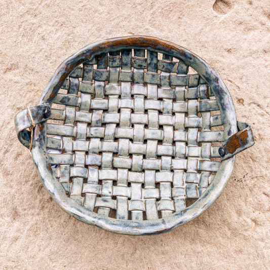 Basket Weave Ceramic Bowl - 9" by Roberta Gayer