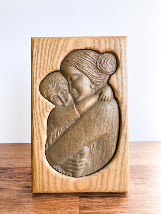 Resin and Wood Mother and Son Brown