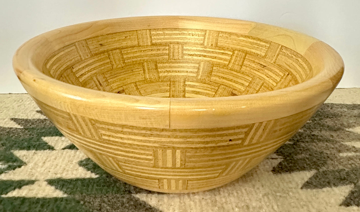 Wooden Bowl - Basket weave