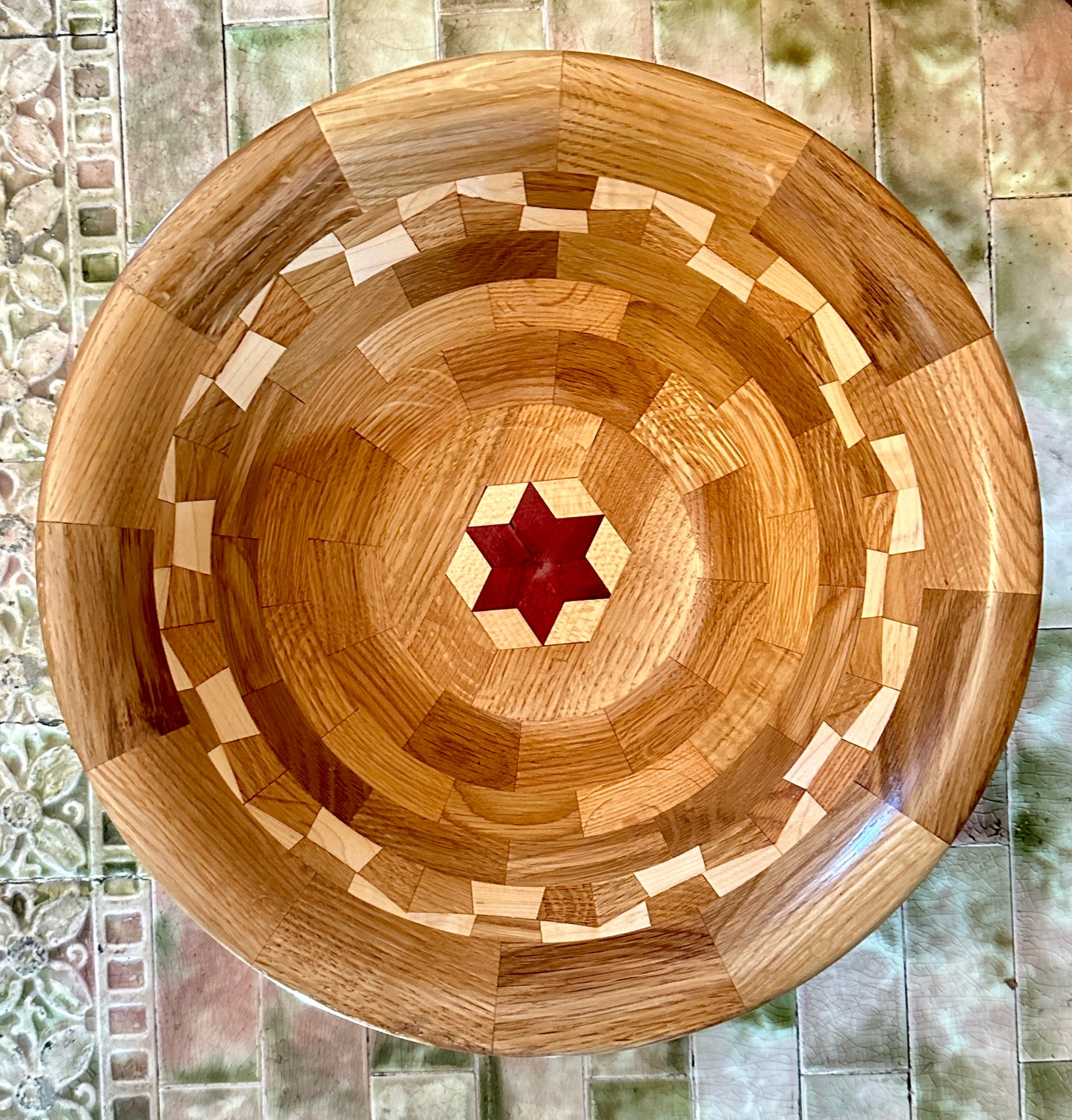 Quilted Star Wooden Bowl