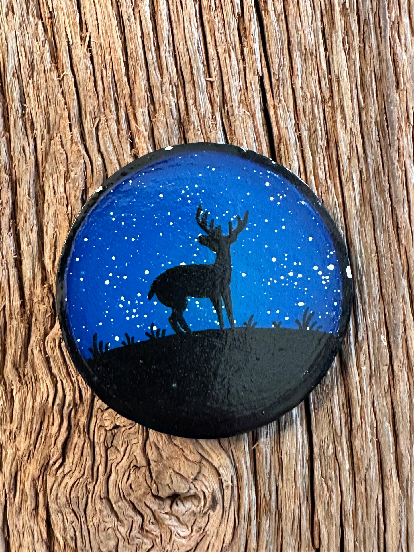 Buck at Night Hand-Painted Magnet by Audrey Songer