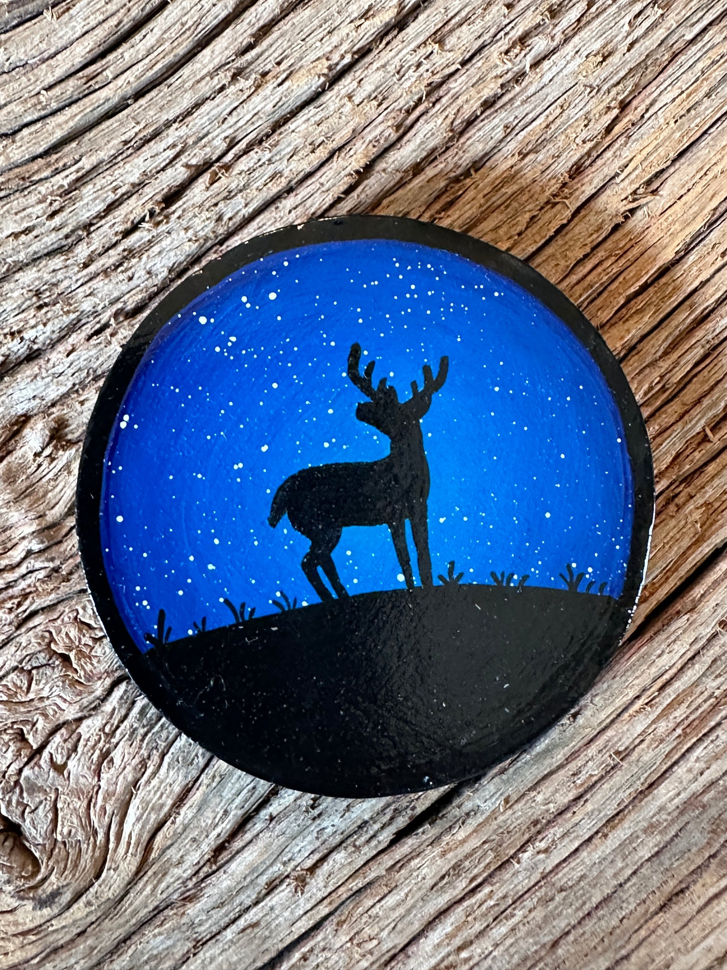 Buck at Night Hand-Painted Magnet by Audrey Songer