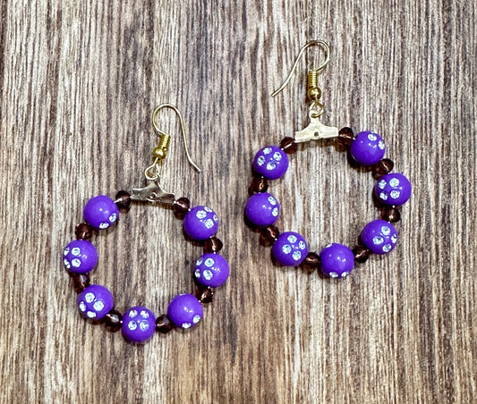 Circle Purple Earrings - Handcrafted by Andria Kerchner
