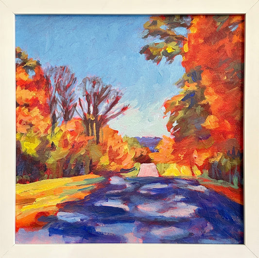 Autumn At The Park Framed Painting by Kit Miracle - 12" x 12"