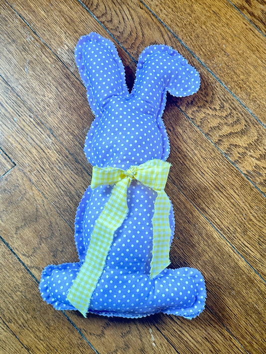 Hand-Sewn Purple Polka Dot Bunny by Kathy Foerster