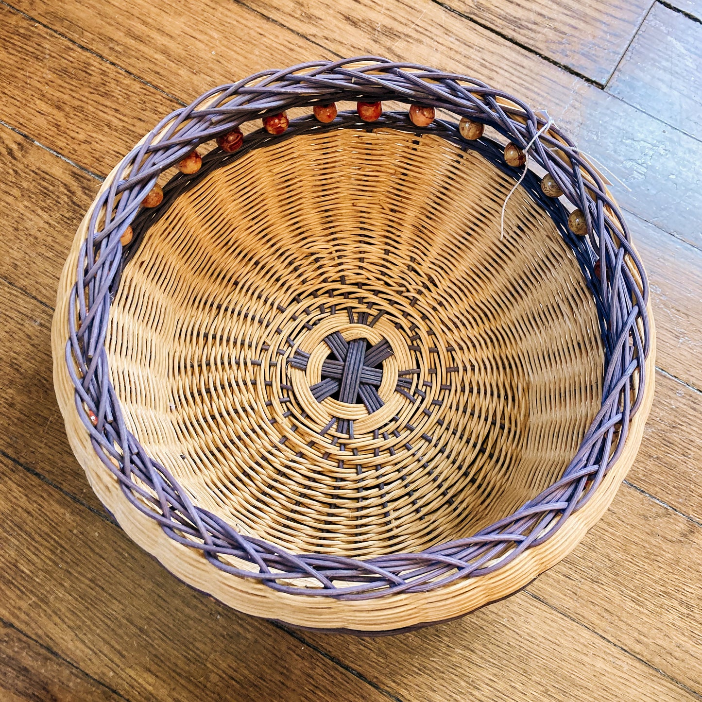 Hand-Woven Beaded Fruit Basket by Trista Rothgerber