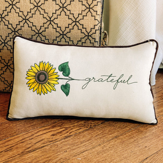 Pillow-Sunflower/Grateful