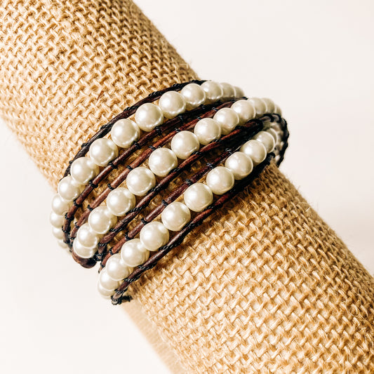 Pearl Triple Wrap Bracelet