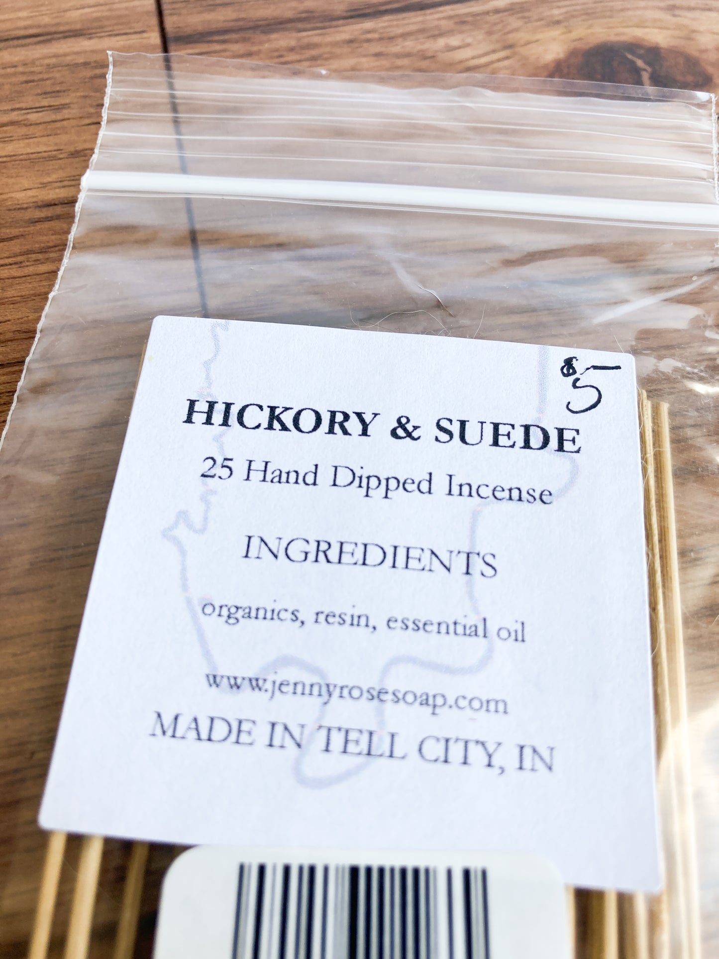 Hickory & Suede Hand-Dipped Incense