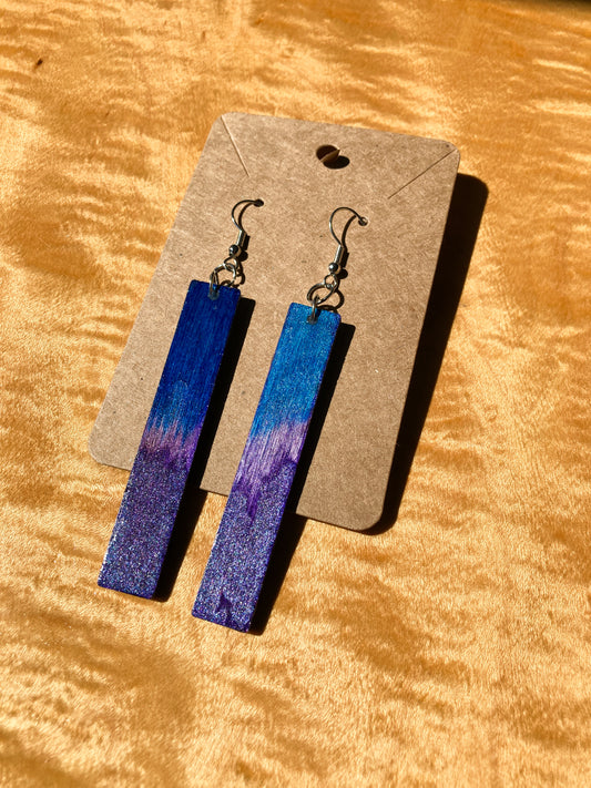 Blue and purple earrings