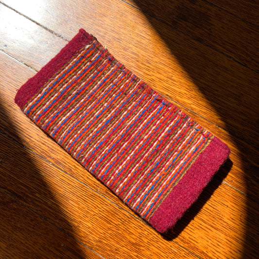 Woven Clutch - Burgundy