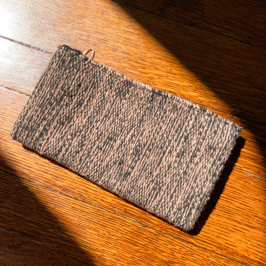 Woven Clutch - Taupe/Black