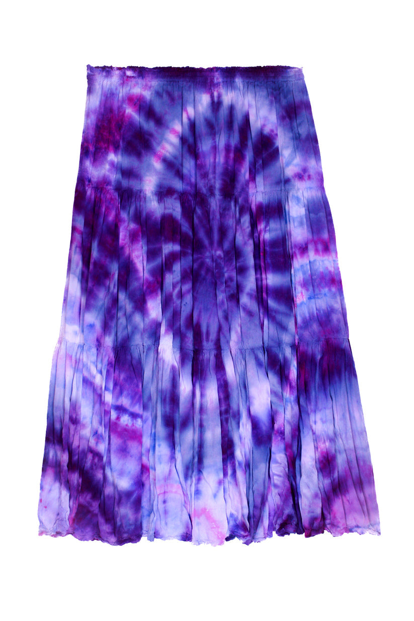 Purple Toned Tie Dye Skirt