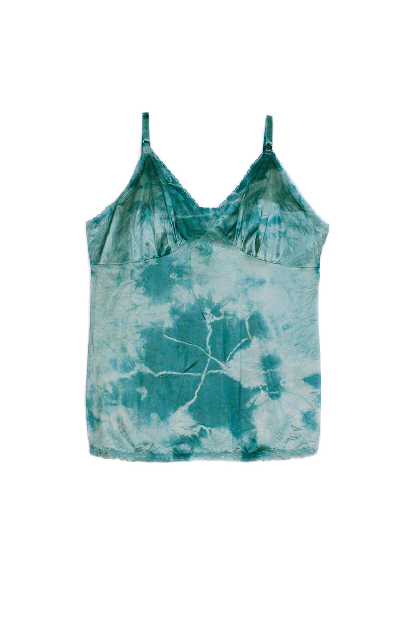 Tie Dye Vintage Slip Tank Teal