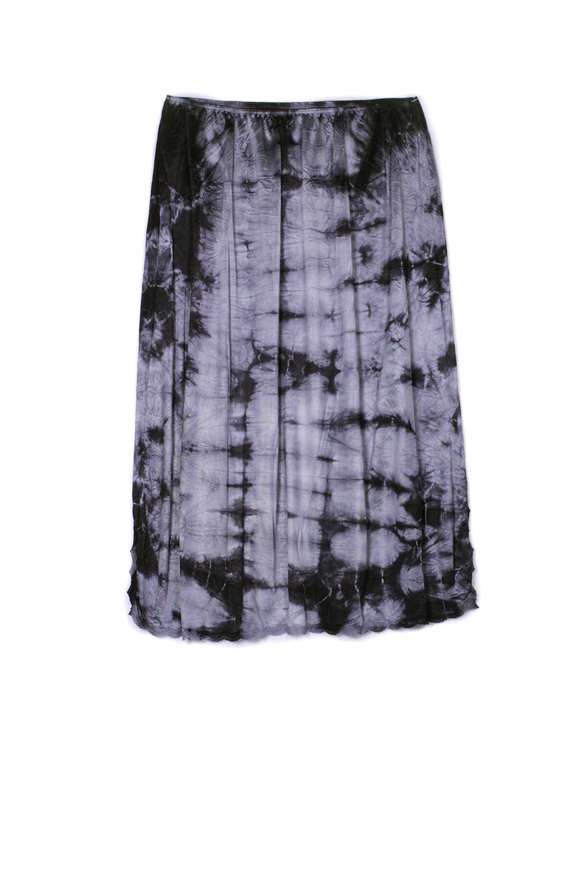 Tie Dye Vintage Slip Short Skirt Black/Gray