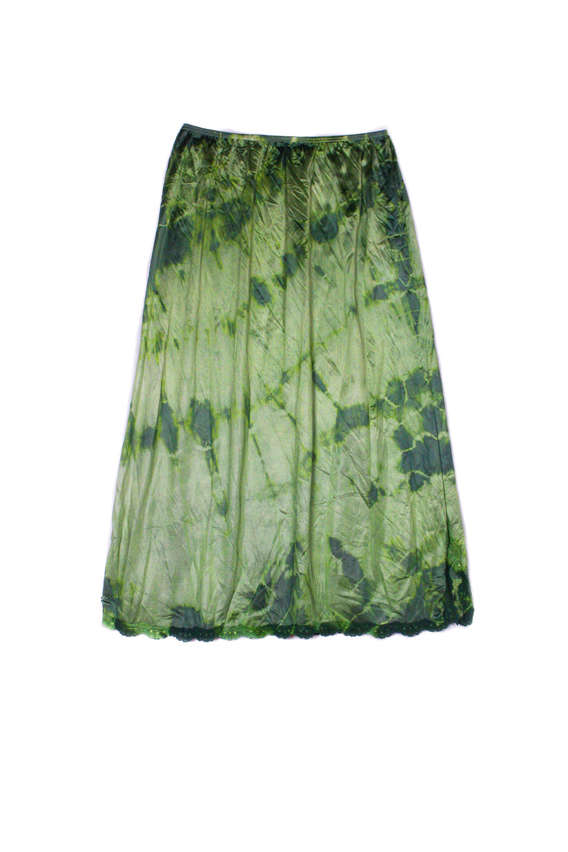 Tie Dye Vintage Slip Short Skirt Green