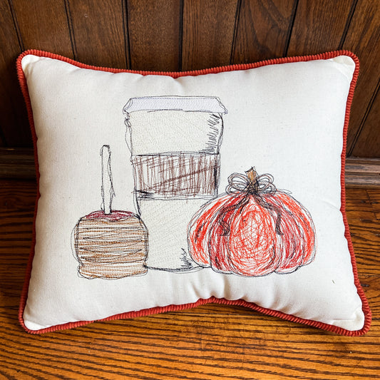 Caramel Apple, Coffee, and Pumpkin Pillow