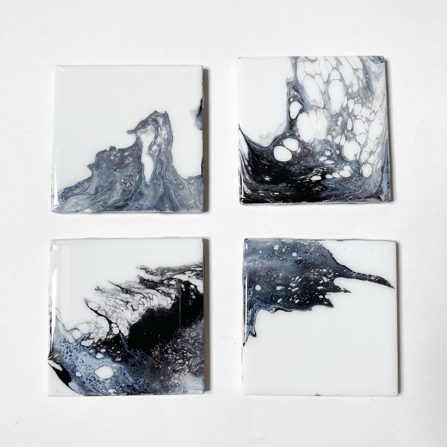 Black, Silver, White, Grey Coasters