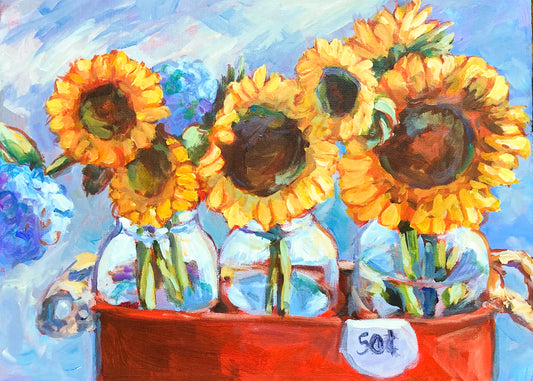 50 Cent Sunflowers by Kit Miracle