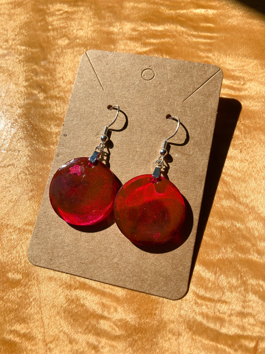 Alcohol Ink Round  Earrings