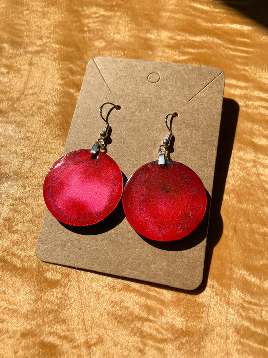 Alcohol Ink Round  Earrings