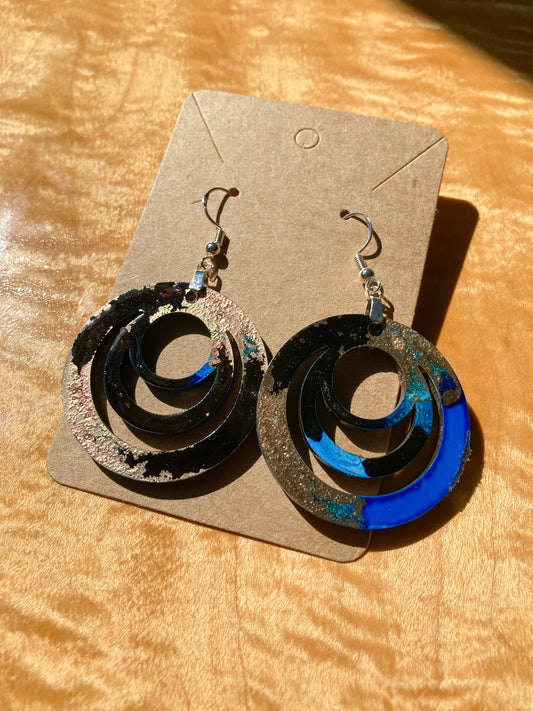 Alcohol Round Spiral Earrings