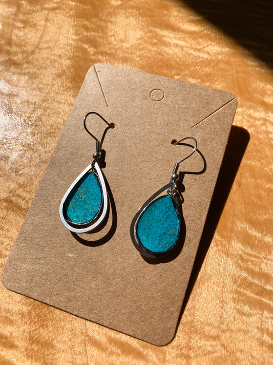 Alcohol Ink Tear Drop Earrings