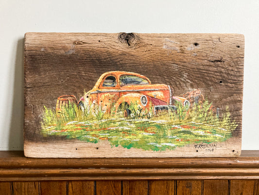 Car Picture on Painted Barnwood by Tim Kreilein