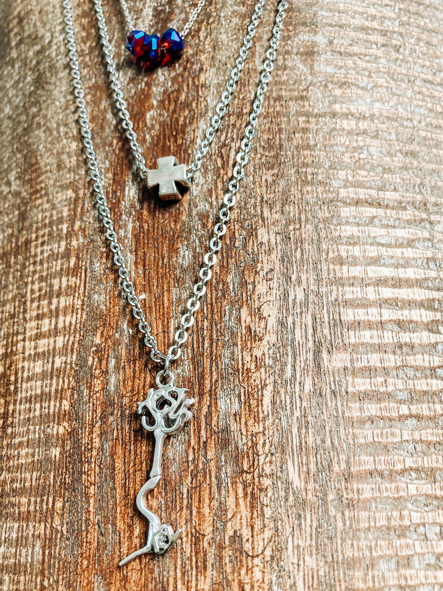 Jesus is Key 3 Tiered Necklace